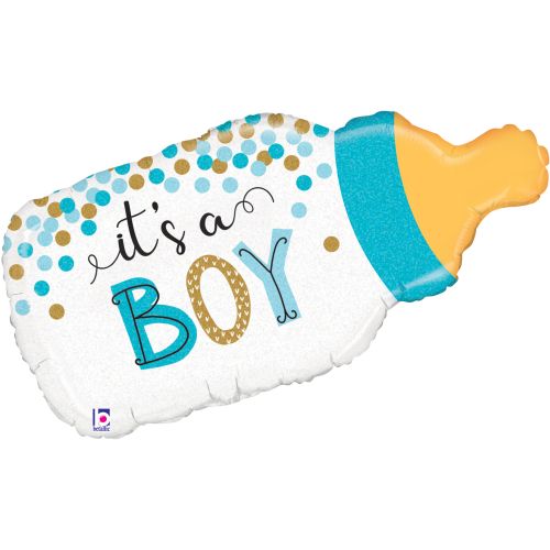 Baby Bottle Boy Supershape Foil Balloon