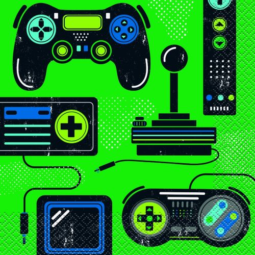 16 x Game Controller Lunch Napkins