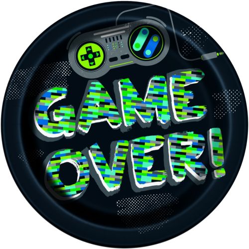 8 x Game Over 9" Paper Plates