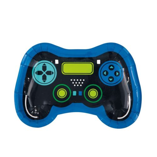 8 x Game Controller Shape 9" Paper Plate