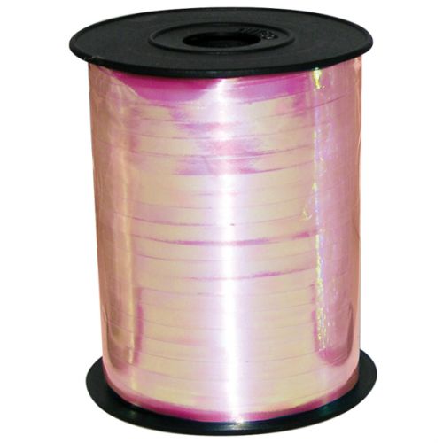 230m Iridescent Colour Curling Ribbon Reels-Baby Pink