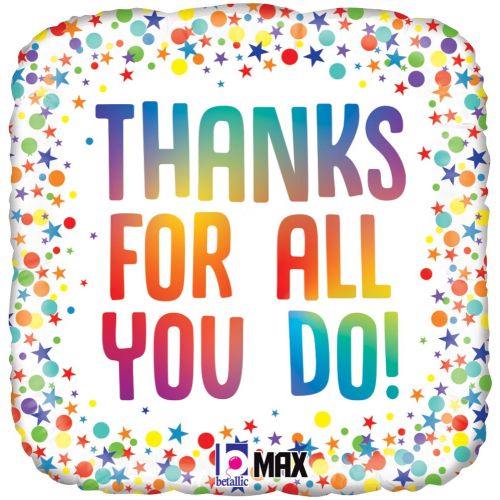 Thanks For All You Do Rainbow Standard Foil Balloon 