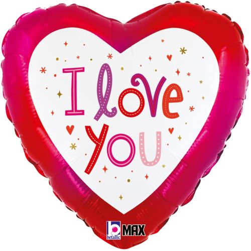 "I Love You" Sparkles Standard Foil Balloon