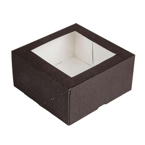 50 x Square Black Windowed Cake Boxes - Various Sizes