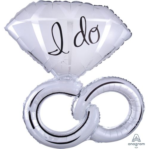 I Do Wedding Rings Supershape Foil Balloon