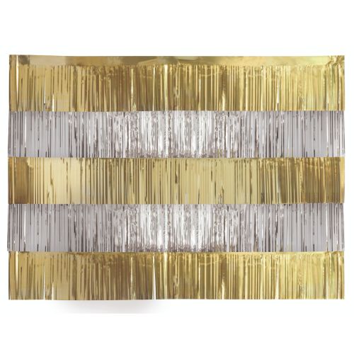 Gold And Silver Fringe Backdrop Kit