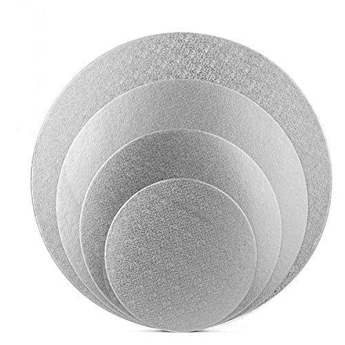 25 x Silver 8" Round Double Thick Cake Boards