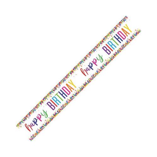 Bright Confetti Happy Birthday Foil Banner