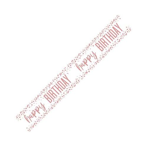 Rose Gold Confetti Happy Birthday Foil Banner
