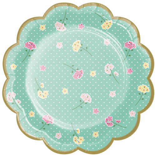 8 x Floral Tea Party 7" Plates