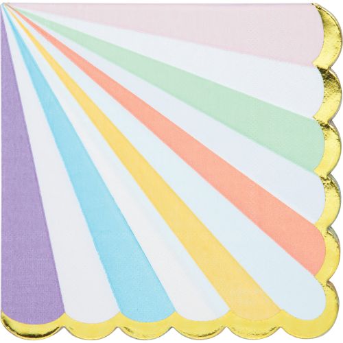 16 x Pastel Celebrations Scalloped Napkins