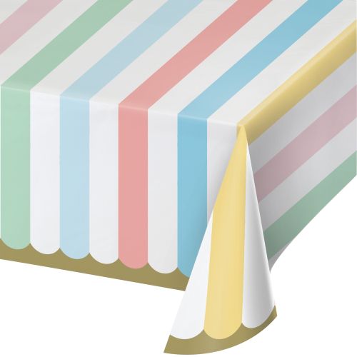 Pastel Celebrations Rectangular Poly Paper Tablecover