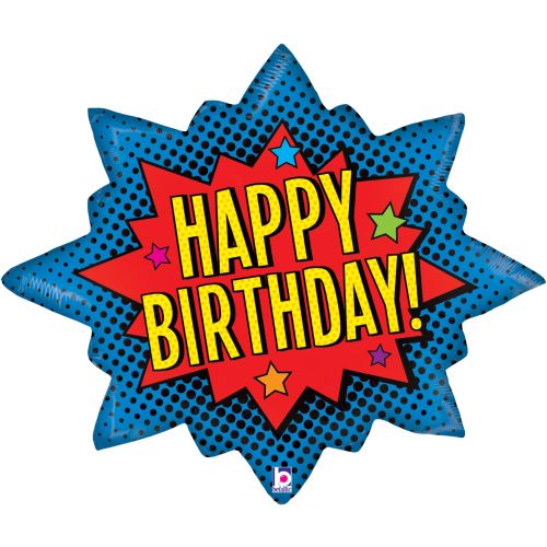 Superhero Birthday Burst SuperShape Balloon