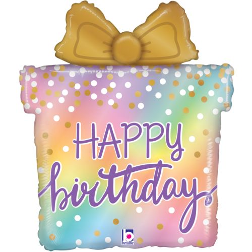 Opal Birthday Present Holographic SuperShape Balloon