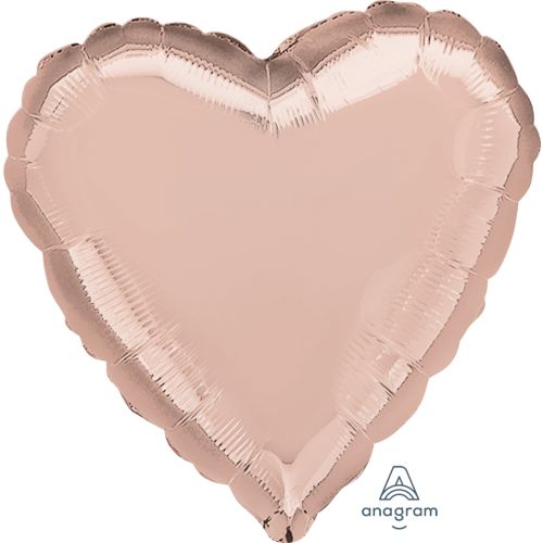 Metallic Rose Gold Heart Standard Foil Balloons