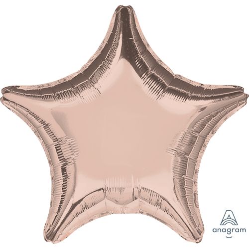 Metallic Rose Gold Star Standard Foil Balloons