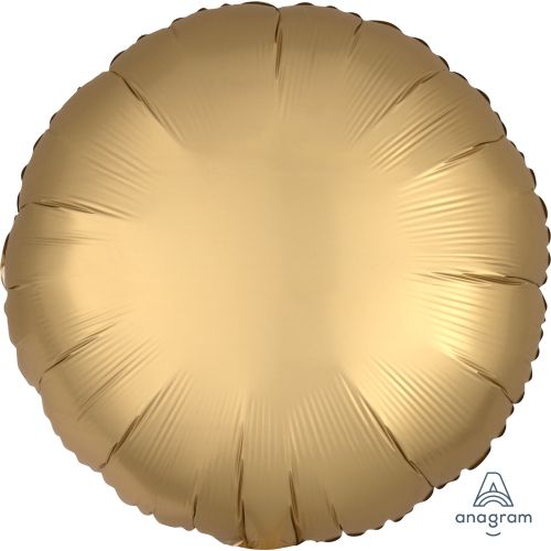 Gold Sateen Satin Luxe Round Standard Foil Balloons