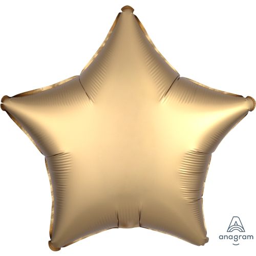Gold Sateen Satin Luxe Star Standard Foil Balloons
