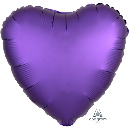 Purple Royale Satin Luxe Heart Standard Foil Balloons