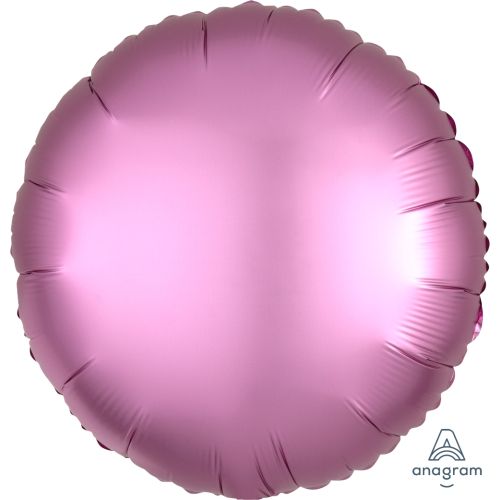 Flamingo Pink Satin Luxe Round Standard Foil Balloons