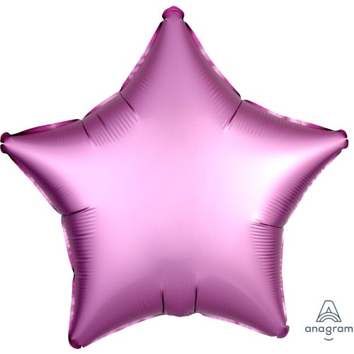 Flamingo Pink Satin Luxe Star Standard Foil Balloons