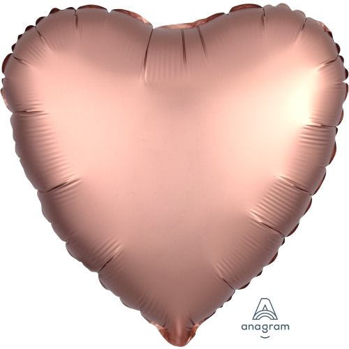 Rose Copper Satin Luxe Heart Standard Foil Balloons