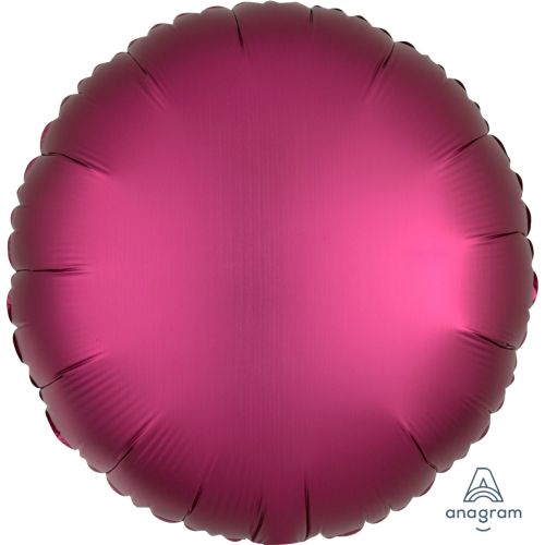 Pomegranate Satin Luxe Round Standard Foil Balloons