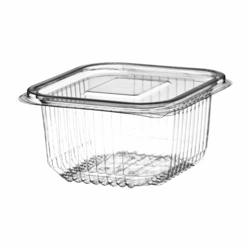 500 x Clear Plastic 375ml Rectangular Salad Containers