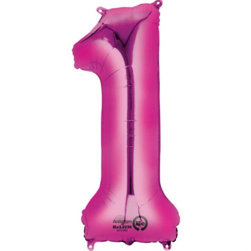 Large 34" Pink Foil Number 1 Balloon