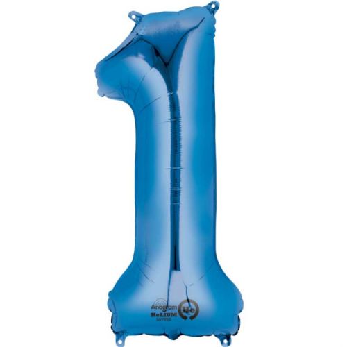 Large 34" Blue Foil Number 1 Balloon