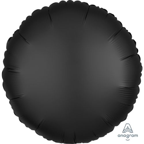 Onyx Black Satin Luxe Round Standard Foil Balloon