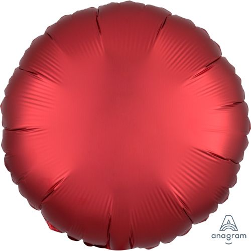Sangria Red Satin Luxe Round Standard Foil Balloons