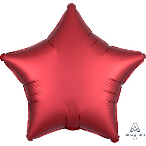 Sangria Red Satin Luxe Star Standard Foil Balloons