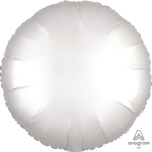 White Satin Luxe Round Standard Foil Balloon