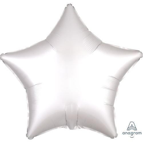 White Satin Luxe Star Standard Foil Balloon