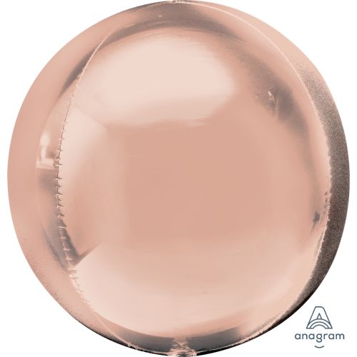 Metallic Solid Colour 3D Orbz Foil Balloons-Rose Gold