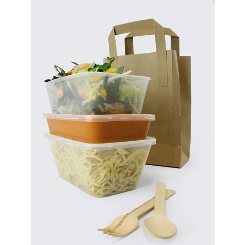 Choice 6 x 4 5/8 x 2 1/2 Kraft Microwavable Folded Paper #8 Take-Out  Container - 50/Pack