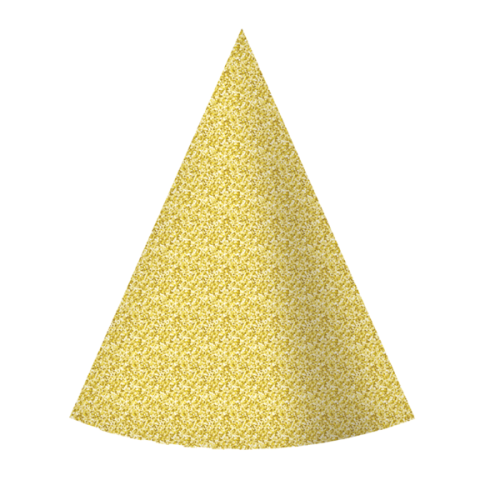 6 x Gold Glitter Cone Hat