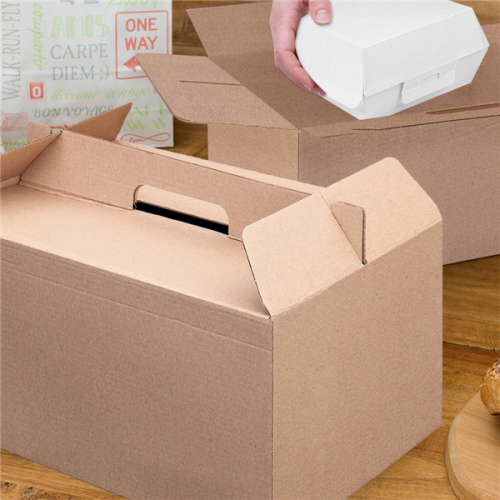 25 x Kraft Brown Corrugated Takeaway Food Carry Pack Boxes