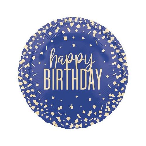 Navy & Gold Confetti Foil Balloon