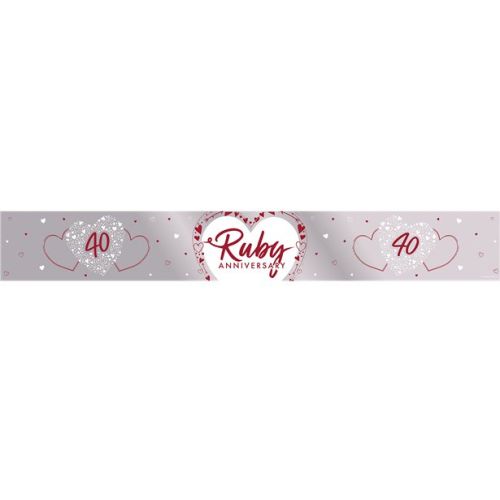 Ruby Anniversary Foil Banner