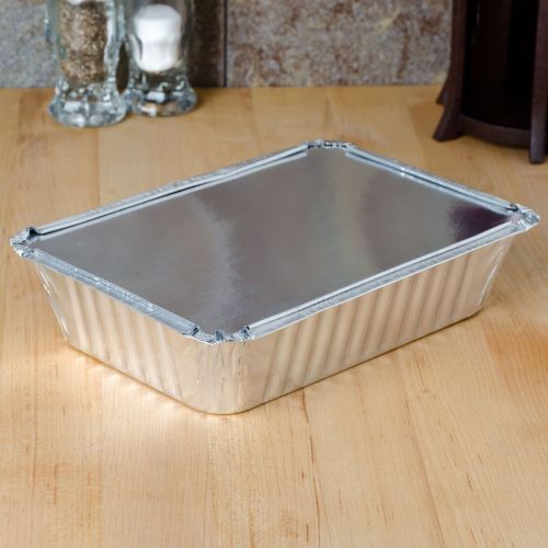 100x Aluminium Foil Containers & Lids Size 6A Trays Tray Takeaway Silver  Chinese