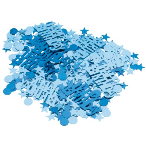Happy Birthday Blue Sparkle Metallic Confetti