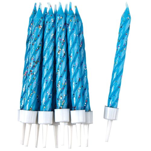 Coloured Glitter Candles and Holders (Pack of 10)