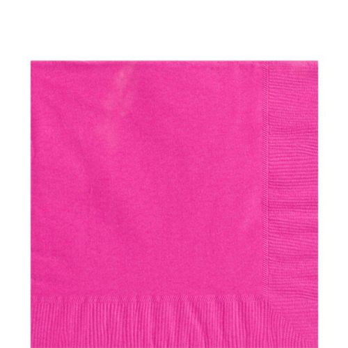 50 x 13" 2 Ply Vibrant Coloured Napkins-Hot Pink