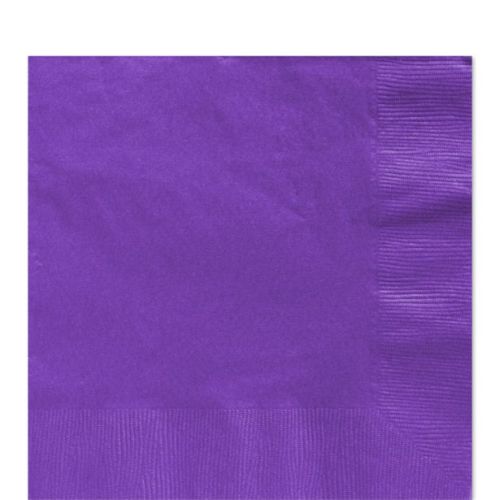 50 x 13" 2 Ply Vibrant Coloured Napkins-Purple