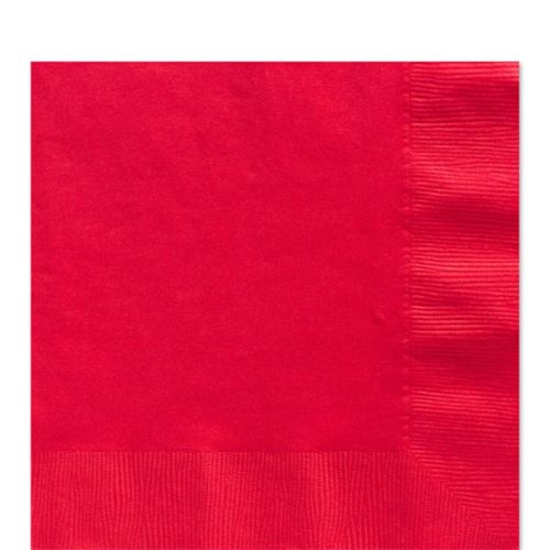 50 x 13" 2 Ply Vibrant Coloured Napkins-Red