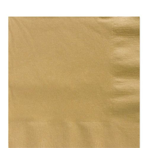 50 x 13" 2 Ply Vibrant Coloured Napkins-Gold