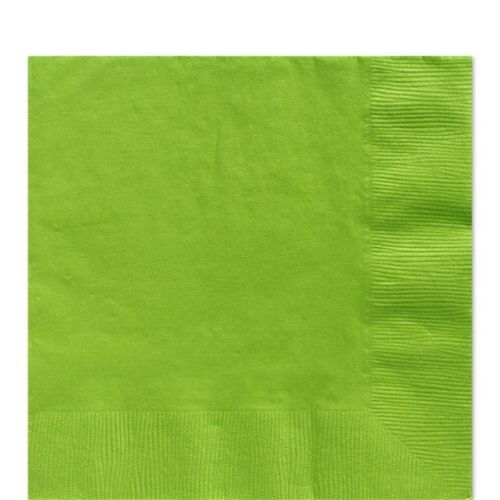 50 x 13" 2 Ply Vibrant Coloured Napkins-Lime Green