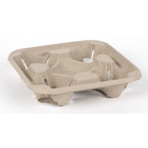180 x Moulded Pulp 4 Cup Carry Tray